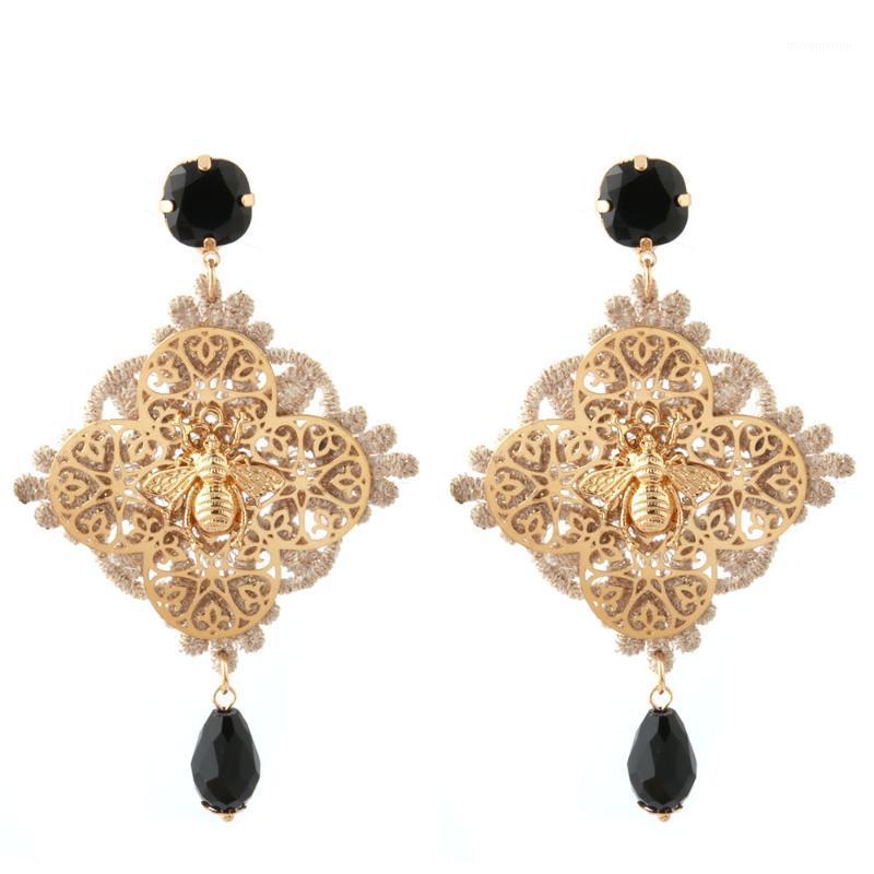 

Oorbellen Fashion Woman Drop Earring Crystal Long Earring Pendant Handmade Lace Fashion Jewelry Wholesale Aretes1
