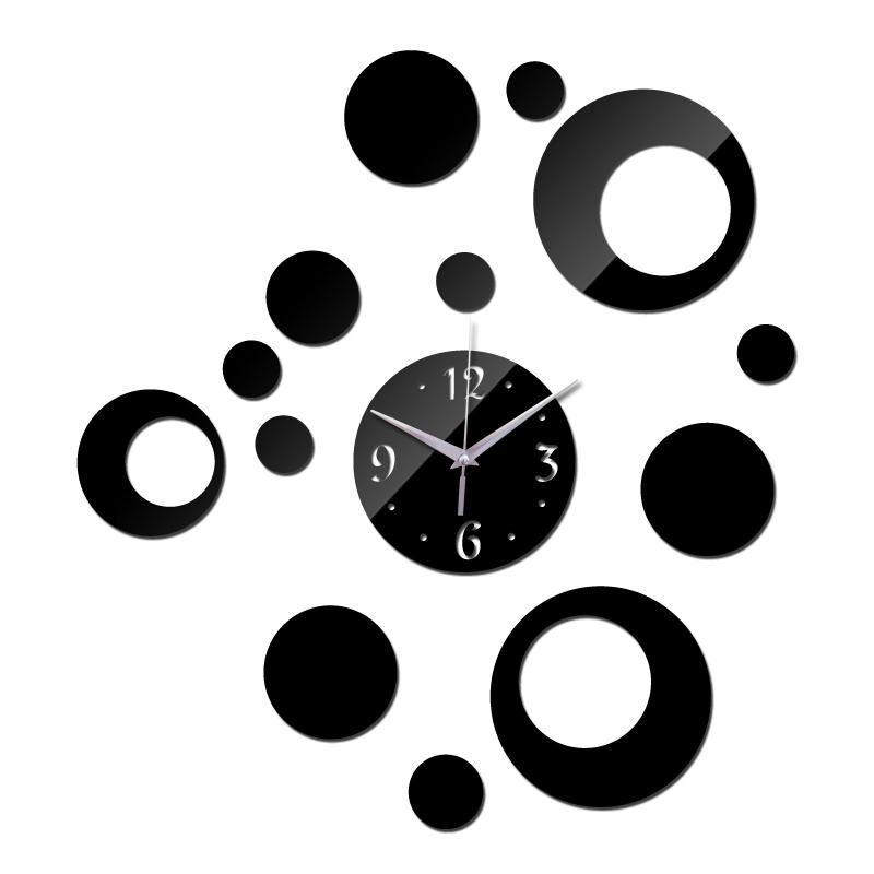 

Hot sale home decoration wall clock geometric mirror acrylic wall clocks europe style diy stickers quzrtz watches