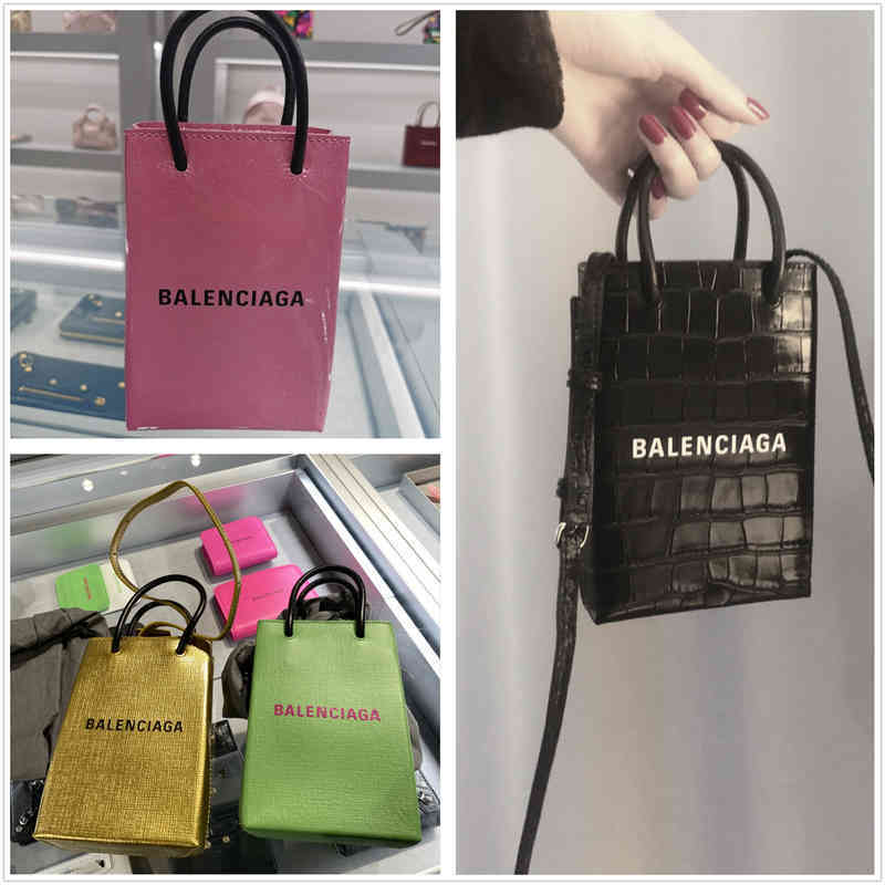 

Handbags Designer balenciga Bag Mobile Phone Bag Letter Shopping Bag One Shoulder Messenger Handbag, Silver gray