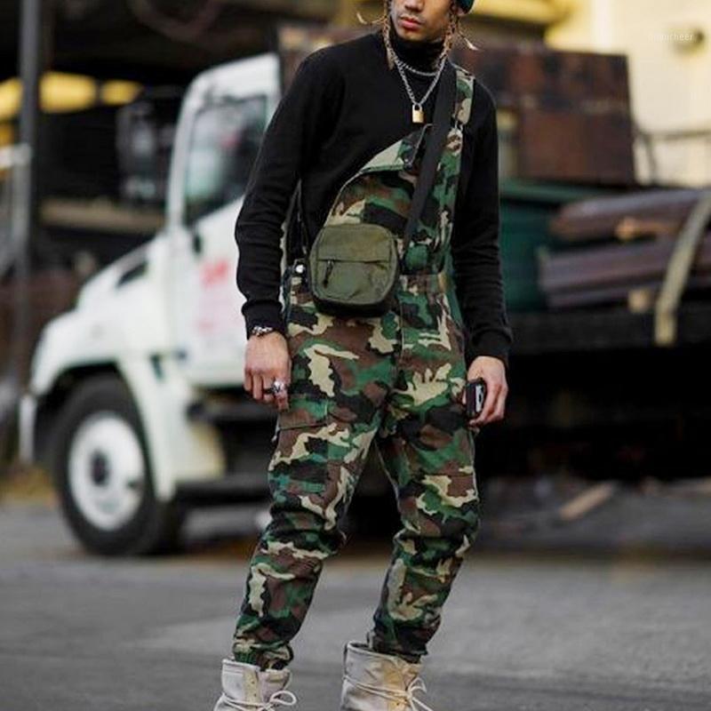 

Men One Shoulder Fashion Jeans Jumpsuit Casual Camouflage Print Jeans Jumpsuits Overalls Tracksuit Camo Suspender Pant1, Blue short