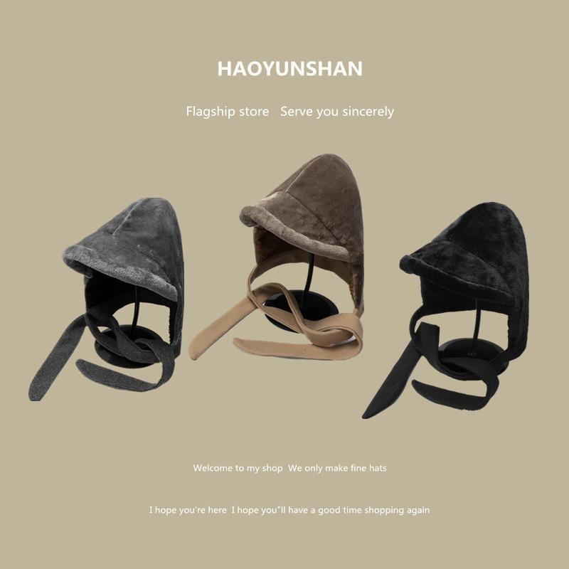 

202011-shi9260 Double sided Wearable Keep warm winter street Skullies Beanies cap women outdoor leisure hat, Black