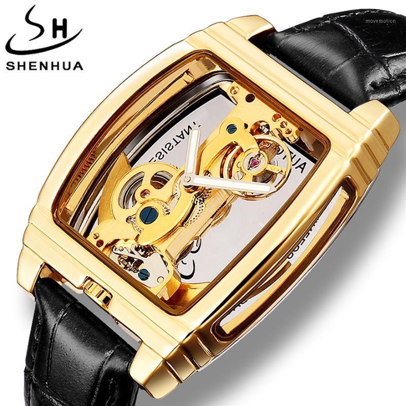 

Transparent Automatic Mechanical Watch Men Turbillon Steampunk Skeleton Luxury Gold Toourbillon Male Watches reloj montre homme1, Mechanical watch 6