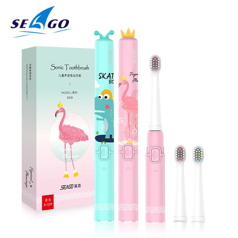 

SEAGO NEW Children Sonic Toothbrush Waterproof Rechargeable Toothbrush Cartoon Electric with Soft Bristles Kids Clean