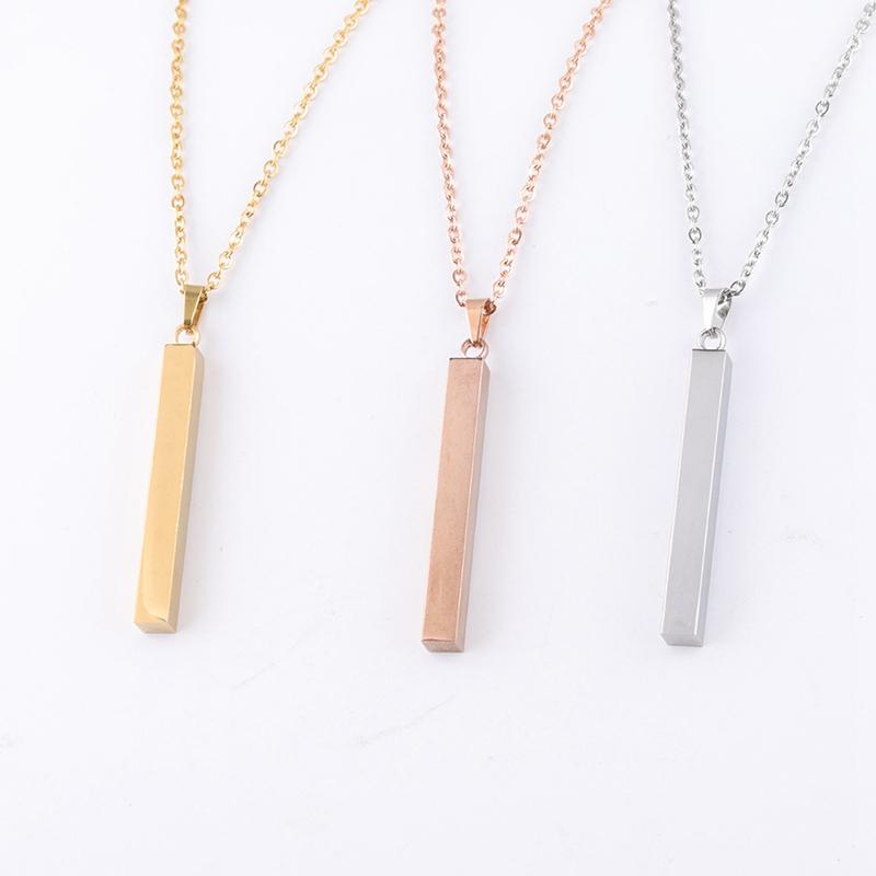

Duftgold New Geometric Stainless Steel Vertical Bar Pendant Necklaces Simple Fashion Necklace for Women Jewelry Accessories 2020
