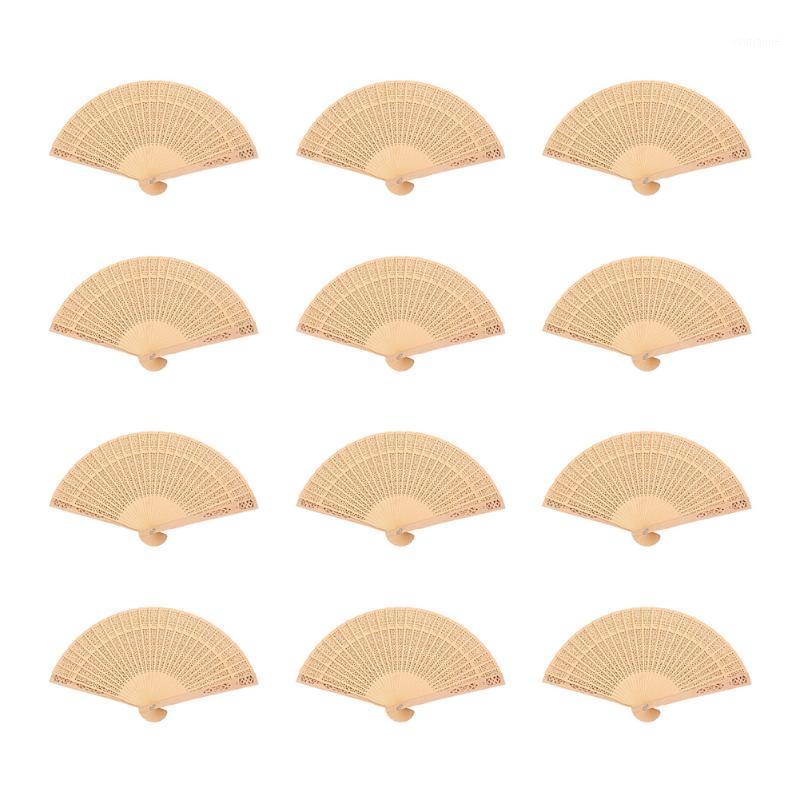 

12pcs Folding Fans Scented Hollow Vintage Chinese Decorative Sandalwood Wooden Fans Gifts Classical Fragrant Wood1