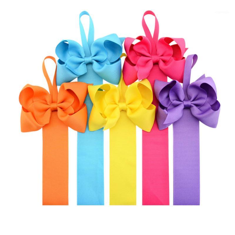 

5pcs/packe Lovely Hair Bow Holder Handmade Cute Long Hair Clip Organizer Grosgrain Ribbon Barrette Holders For Girls1, Green