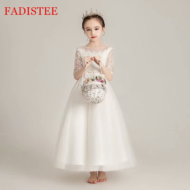 

FADISTEE white lace Girl dress Flower Girl Dresses vestidos lace Baby Girl Infant Dress Kids Formal Wear girls dress