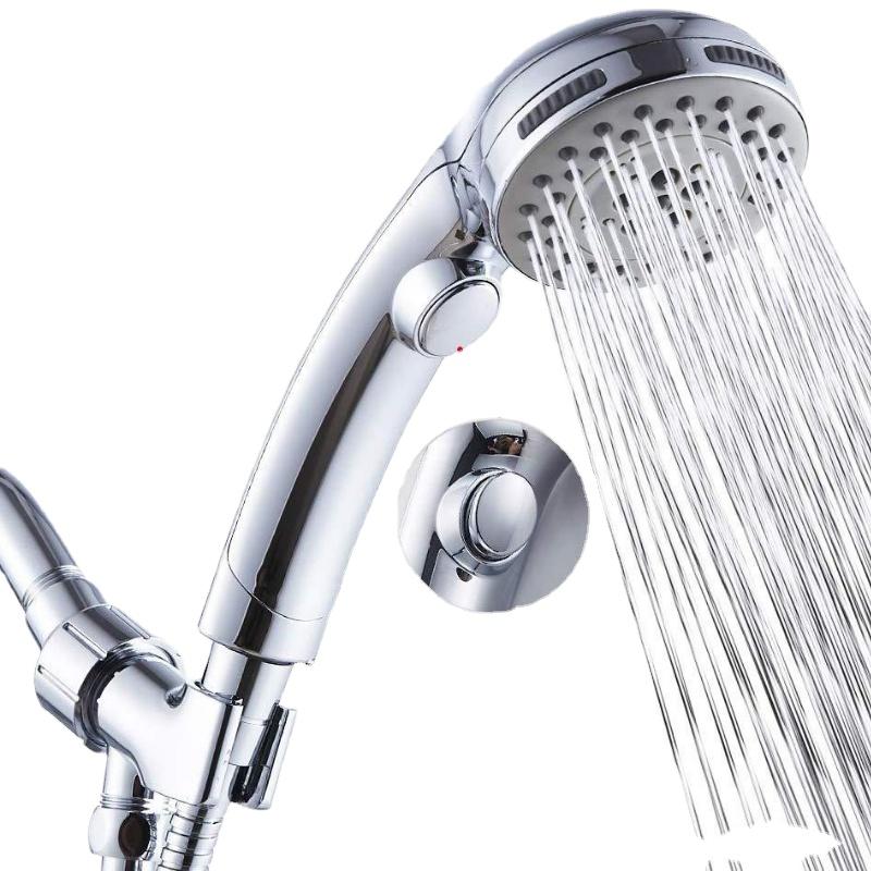 

Bathroom Shower Sets Push-button Hand Set, Water Stop, Pressurization, 6 Functions, Head, Functions