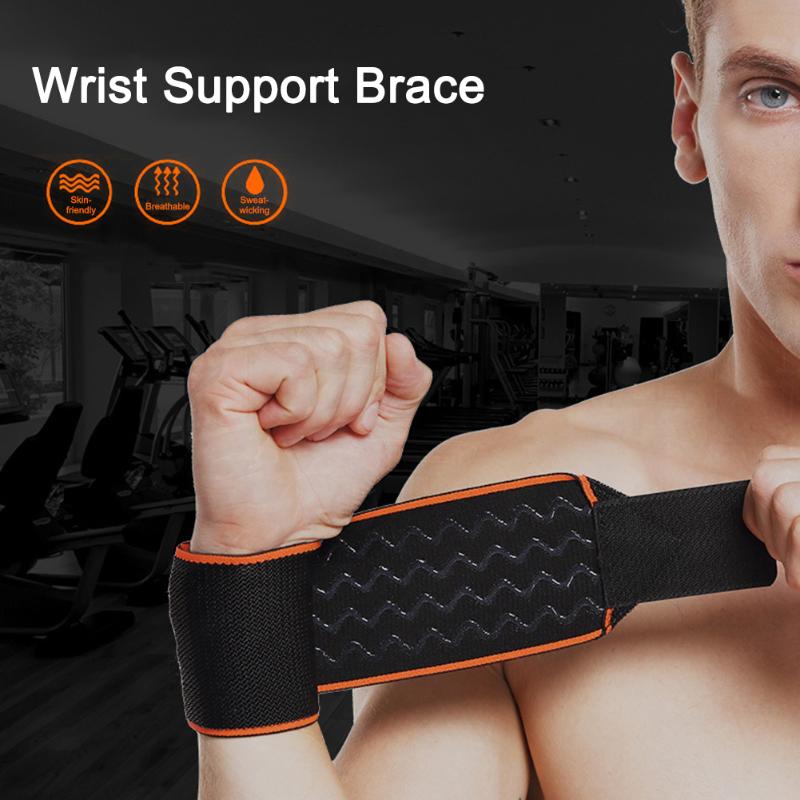 

Wrist Sweatbands Gym Wrist Brace with Anti-Slip Strips Carpal Tunnel Supports Winter Keep Warm Band Boxing Bandages, Orange