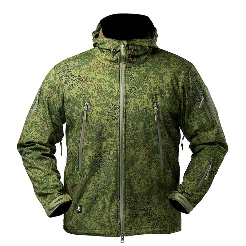 

Men's Tactical Jacket Camouflage Army Combat Hoodie windbreaker Multi Pockets Sharkskin Waterproof Softshell 4XL, Black
