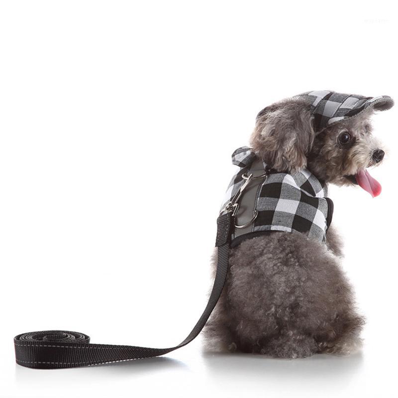 

Cute Plaid Dog Princess Tutu Dress Skirt Dog Clothes small Pet Cat Harness Vest and Leash Collar Leads With Hat1