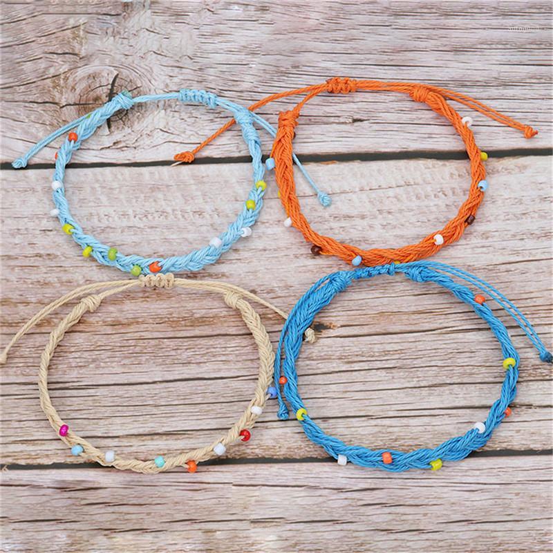

Charm Bracelets Bohemian Handmade Colorful Beads Friendship Bracelet Adjustable Size Waterproof Wax Line Woven Wrist Jewelry Bracelet1