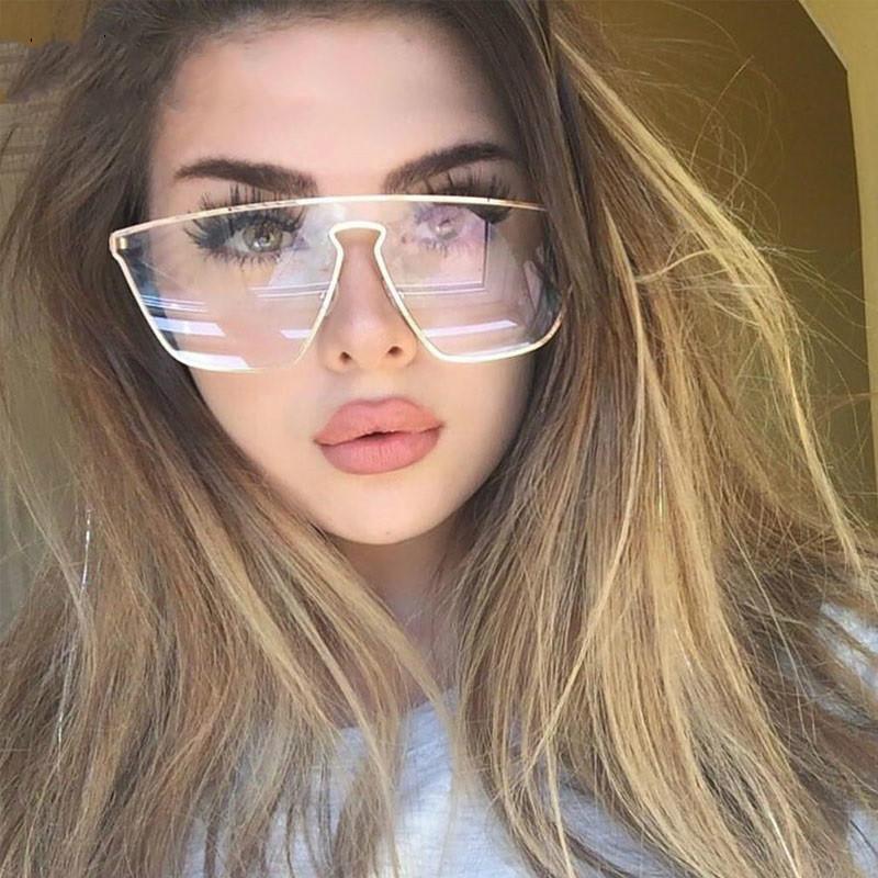 

Gold Clear Eyeglasses 2020 Newest Oversized Metal Frame Women Sunglasses Brand Designer Big Sports Men Sun Glasses Shades Oculos