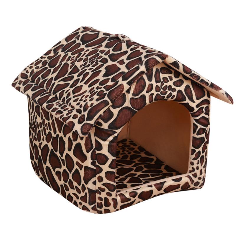 

Dog Pet Dog Cat House for cat in winter Cashmere House Printing Keep Warm sleeping Bed Cushion Pet Supplies Bed For Cats Dogs