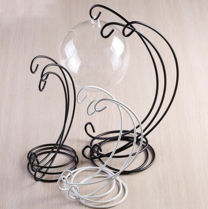 

Iron Stand Rack Ornament Display Stand Hanging Glass Globe Air Plant Terrarium Witch Ball Holder Wedding Party Home Decor KKB2844