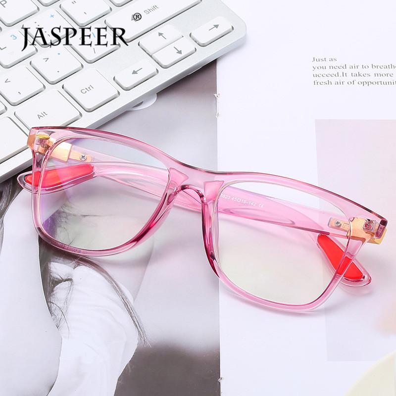 

JASPEER Women Sqaure TR Eyeglasses Frames Vintage Transparent Lens Eye Glasses Decoration Eyewear Light Weight Optical Frame