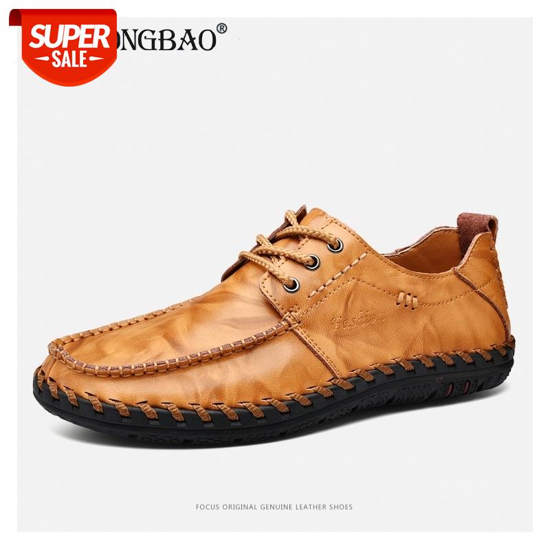

New Spring Autumn Men's Casual shoes High Quality Handmade Non-slip Flat shoes Fashion Moccasins Genuine Leather Men Loafers #uf9Y, Brown