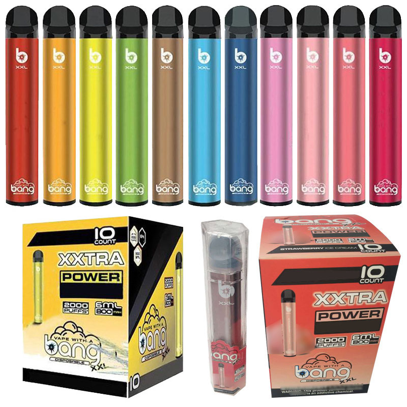 

Custom packaging disposable vape Bang XXL XXtra 2000 puffs 800mAh battery 6ml Vapor Pod Electronic Cigarette For Distributor