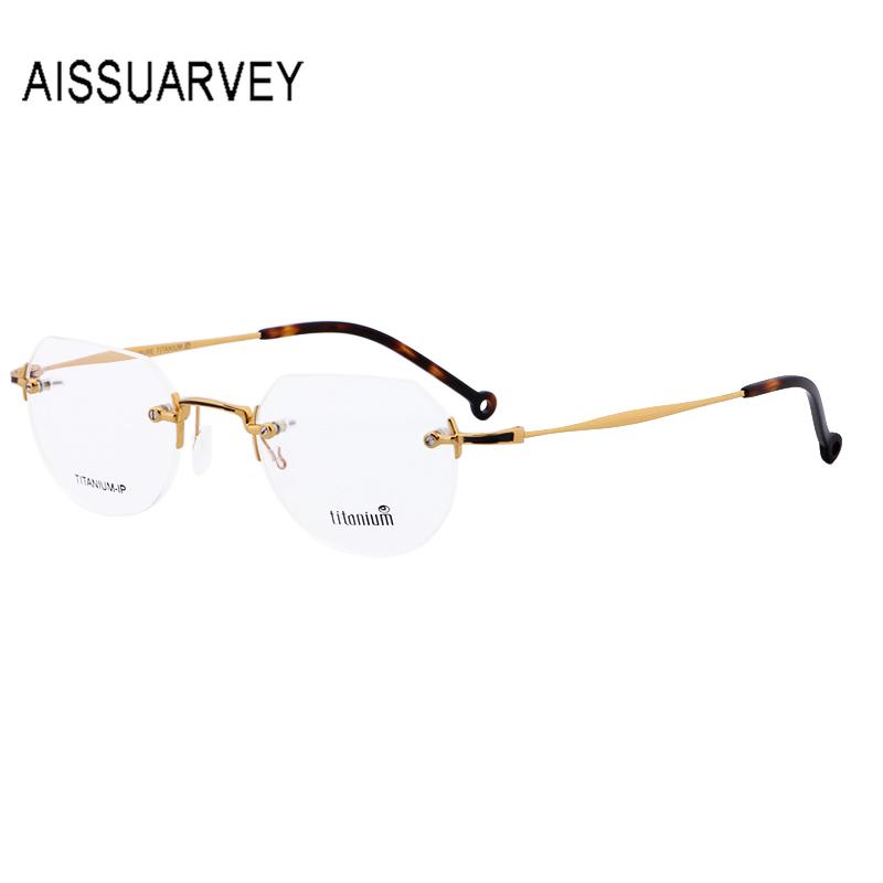 

Fashion Sunglasses Frames Pure Titanium Rimless Brand Designer Eyeglasses Men Glasses Prescription Women Optical Retro Vintage Eye Quality