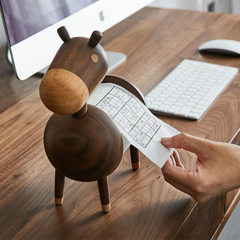 

Black Walnut Donkey Shape Tissue Rack Toilet Paper Holder Tissue Boxes Napkin Holder Hotel Western Restaurant Paper Rack