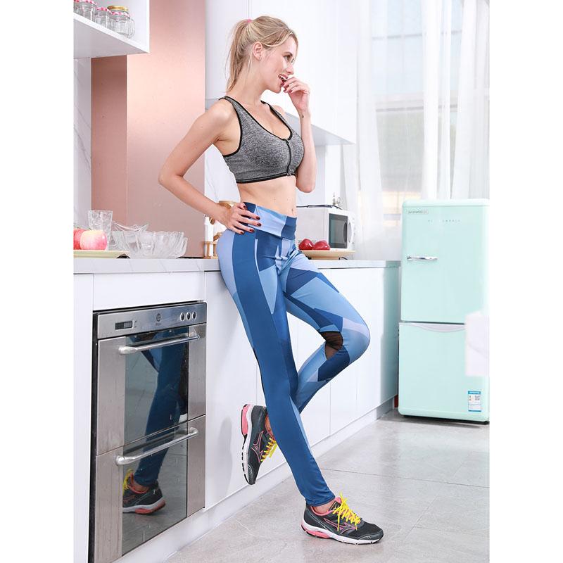 

Digital printed leggings tights fitness pants high waist yoga pants, Blue