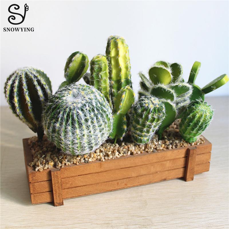 

Tropical Artificial Cactus Plants Office Desktop Home Garden Decoration High Quality Plastic Fake Plants DIY Potted Never Wither1, 06