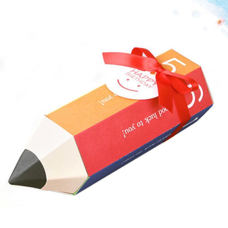 

10 Pcs Candy Boxes 3D Pencil Shaped Creative Storage Boxes Gift Cookie Package for Store Party Bakery1