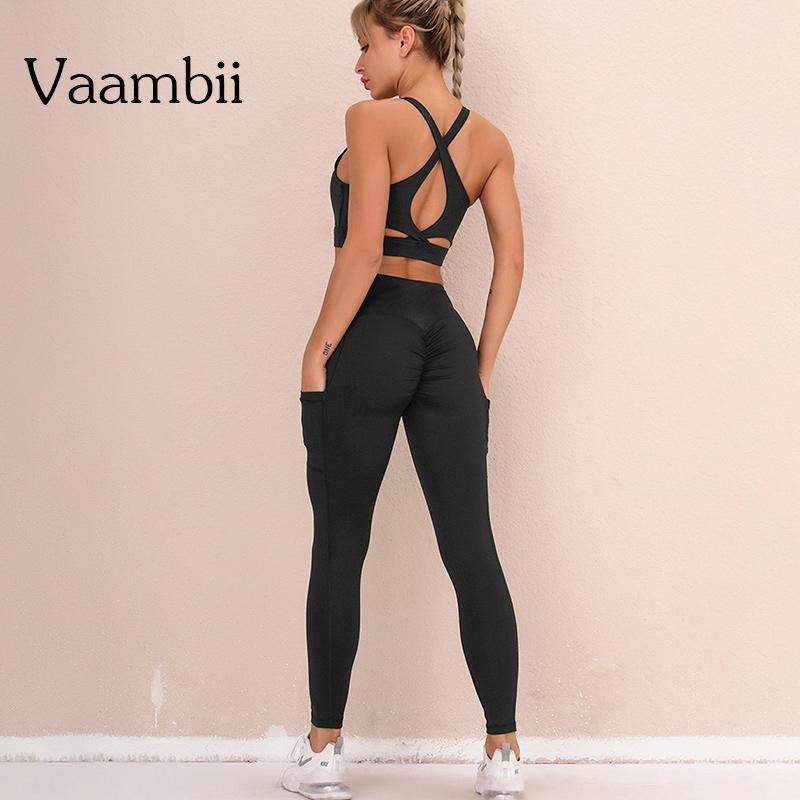 

Tights Sport Outfit For Woman Fitness Clothing Leggings Sports Bras Women' 2-piece Sport Yoga Set Workout Clothes Women Sets, Pink