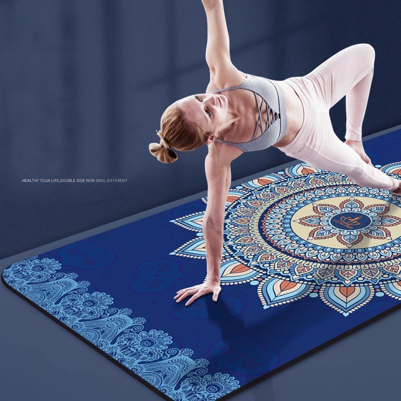 

183cm*100cm/80cm*8mm Large Size Non-Slip Yoga Mat Suede TPE Fitness Gymnastics Pilates Exercise Mat Meditation Workout, Silver