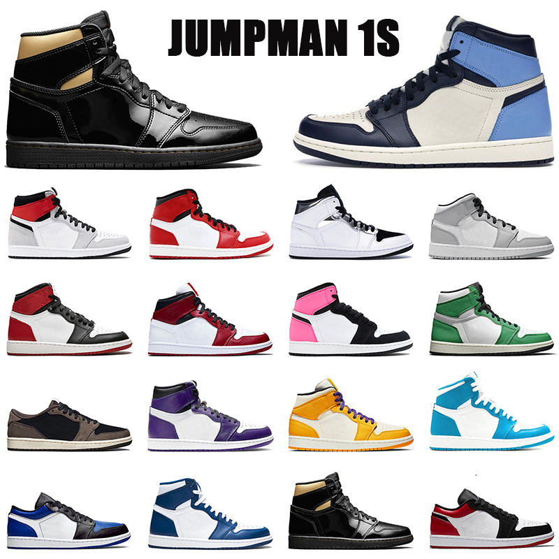 

2021 Mens Basketball Shoes 1 1s UNC Smoke Grey High OG Valentines Day Court Purple Cactus Jack Outdoor Sports Trainers Sneakers Shoes US12, D34 36-46 pine green