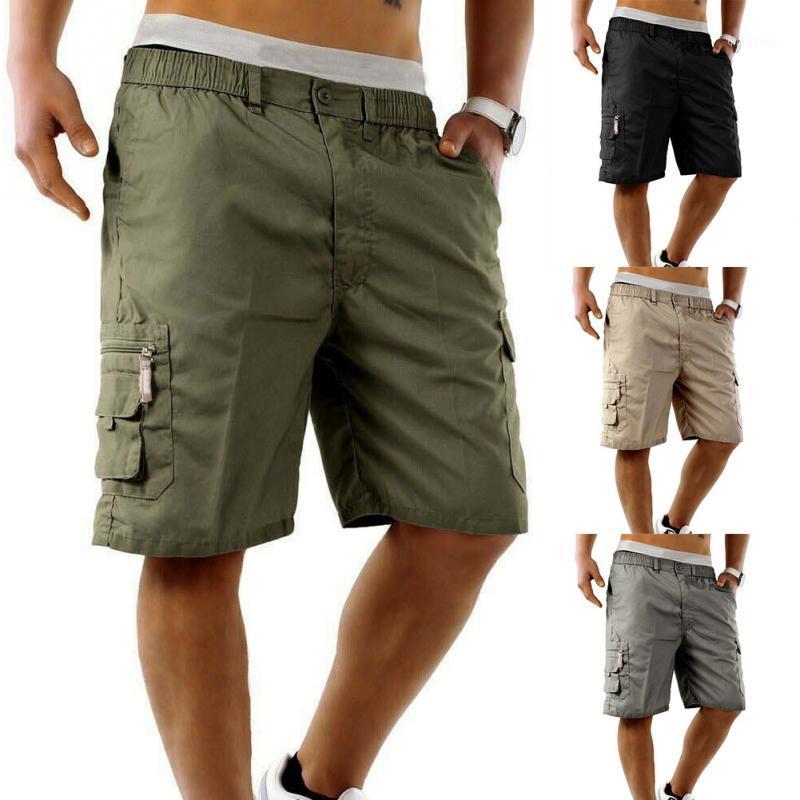 

Summer casual men's jeans straight five-piece shorts fashion Korean multi-pocket overalls denim shorts beach running1, Black