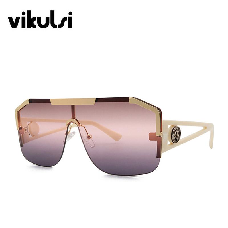

Sunglasses Luxury Oversized Women Gradient Brand Shades Fashion Square Sun Glasses Men Female Trend Thin Face One Piece