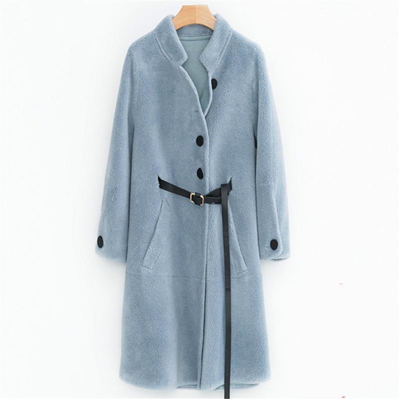 

Real Fur Coat Long Women Autumn Winter Jacket Woman Clothes Sheep Shearing Wool Fur Coats and Jackets 2020 YC-98070 KJ3391, Beige
