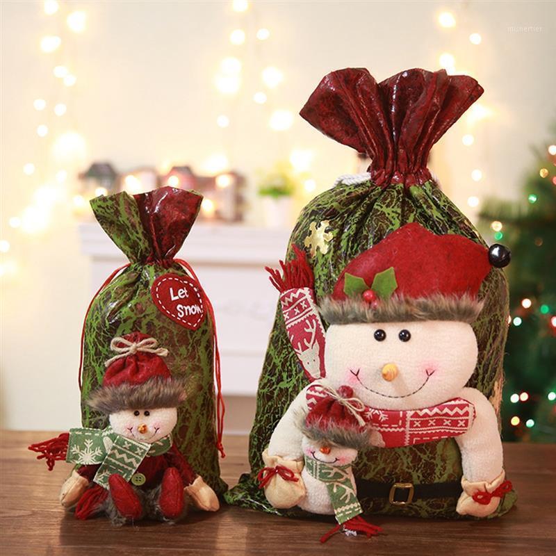 

Christmas Candy Bag Drawstring Santa Deer Snowman Gift Bag Wine Bottle Children's Gift Festival Supplies1