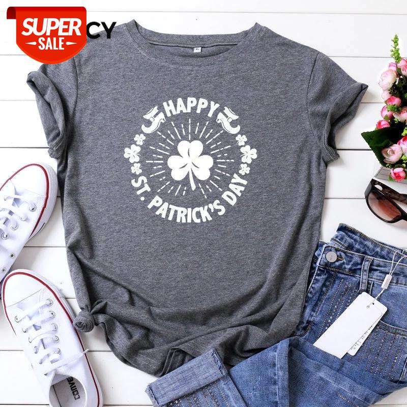 

JFUNCY Plus Size Patricks Day T-Shirts Women Cotton Tshirt 2020 Irish Tee St. Pattys Day Graphic Tee Female Casual Shirts Tops #7i3M, White