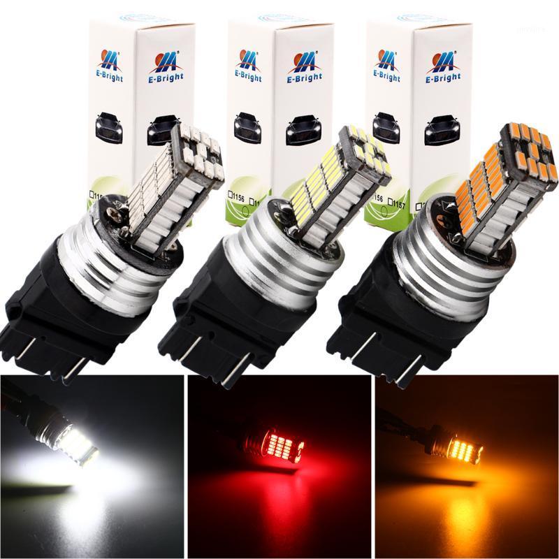 

YM E-Bright 2PCS 3157 p27/5w T25 Led Canbus 4014 12V Error Free Car Brake Lights Parking Stop Lamp Auto Bulbs White Amber Red1, As pic