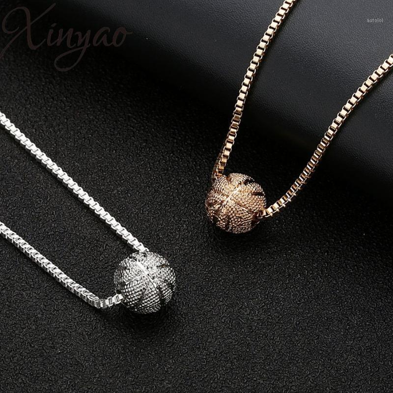 

XINYAO Sports Basketball Pendants Necklaces 12mm beads Charms Necklaces 45cm Copper Box Chains Fit Men Women Jewelry Hip Hop1