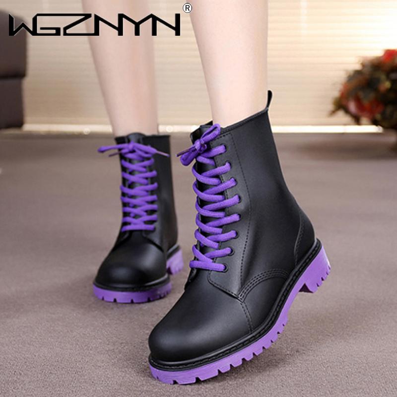 

Brand Platform Boots Female Women Shoes Ankle Autumn British Wind Leather Thick with Short Boots Women Motorcycle Shoes
