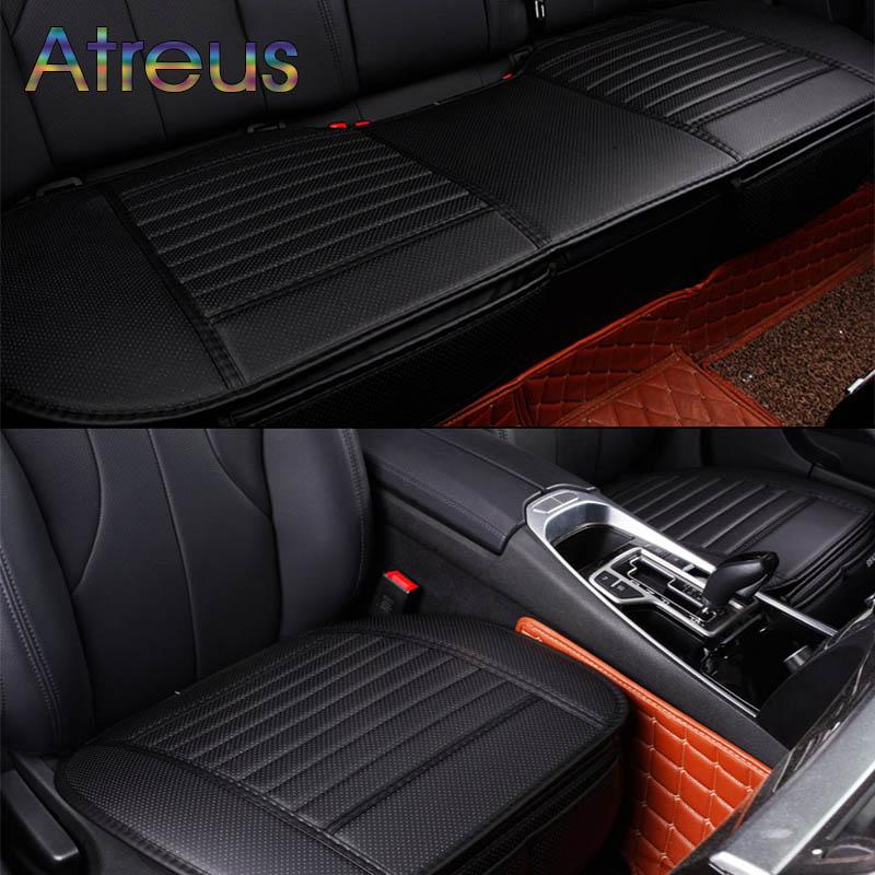 

Atreus Car Styling Four Seasons Leather Cushions on rear/ front back seat Covers For obd2 Accessories