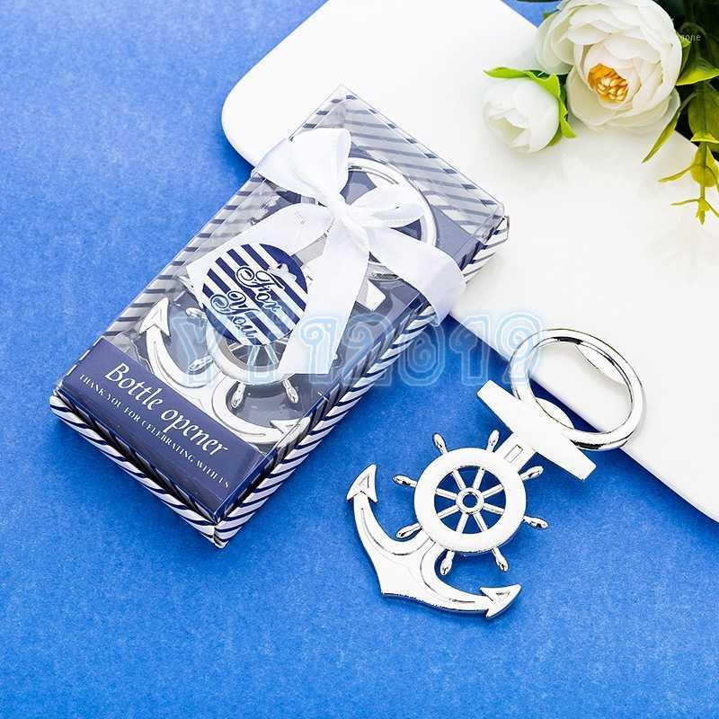 

50pcs/lot Sailing Boat Rudder Anchor Bottle Opener Sea Theme Wedding Souvenirs Guests Birthday Gift Party Favor1