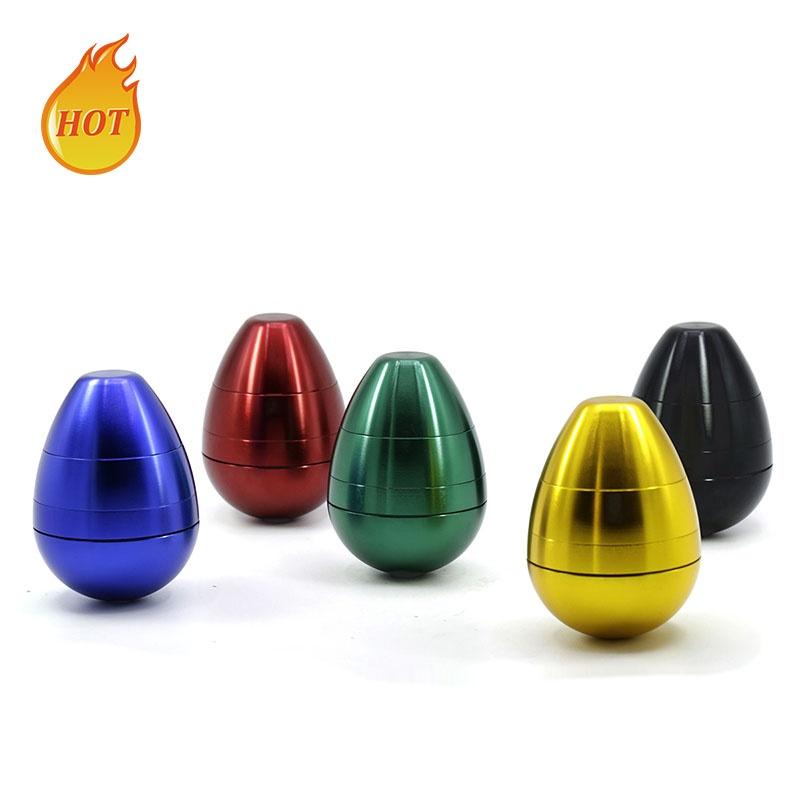 

New EGG Shape Herb Grinder 4 piece 58mm Smoking Set zinc aluminum alloy pollen press catcher Tobacco Crusher metal grinders with dab tool