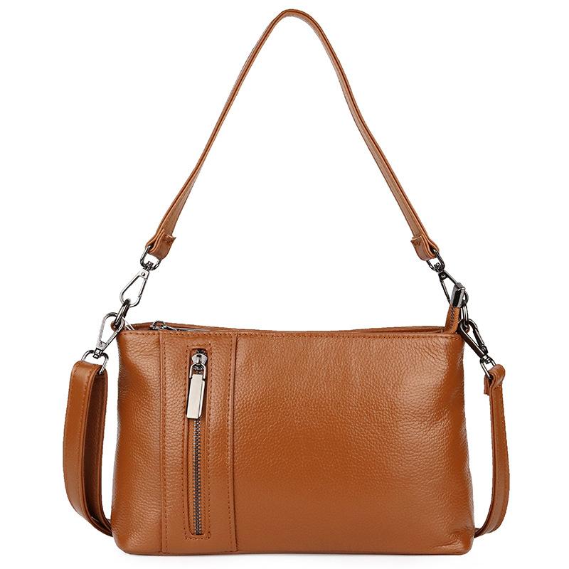 

New leather bag messenger bag women's fashionable cowhide handbag, Black