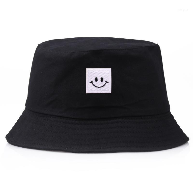 

Cloches Bucket Hat Brand Summer Smile Basin Panama Flat Caps Sun Embroidery Visor Fishing Fashion Casual Hats1, White