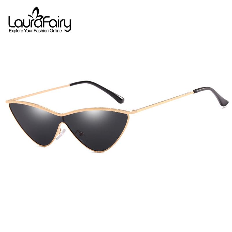 

Laura Fairy Fashion Gradient Lens UV400 Sunglasses Triangle Design Metal Frame Cateye Sun Glasses Shades for Women A66293