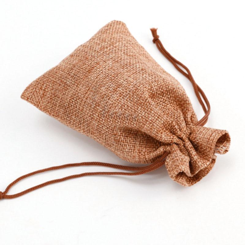 

1pc Hessian Burlap Jute Gift Bags 7x9cm Wedding Party Drawstring Pouches Light Coffee Wedding Favor Bags