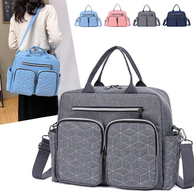 

Large Baby Nappy Bags Mommy Waterproof Female Wet Dry Maternity Tote Travel Women's Diaper Handbags For Mom Ladies Bag, Blue