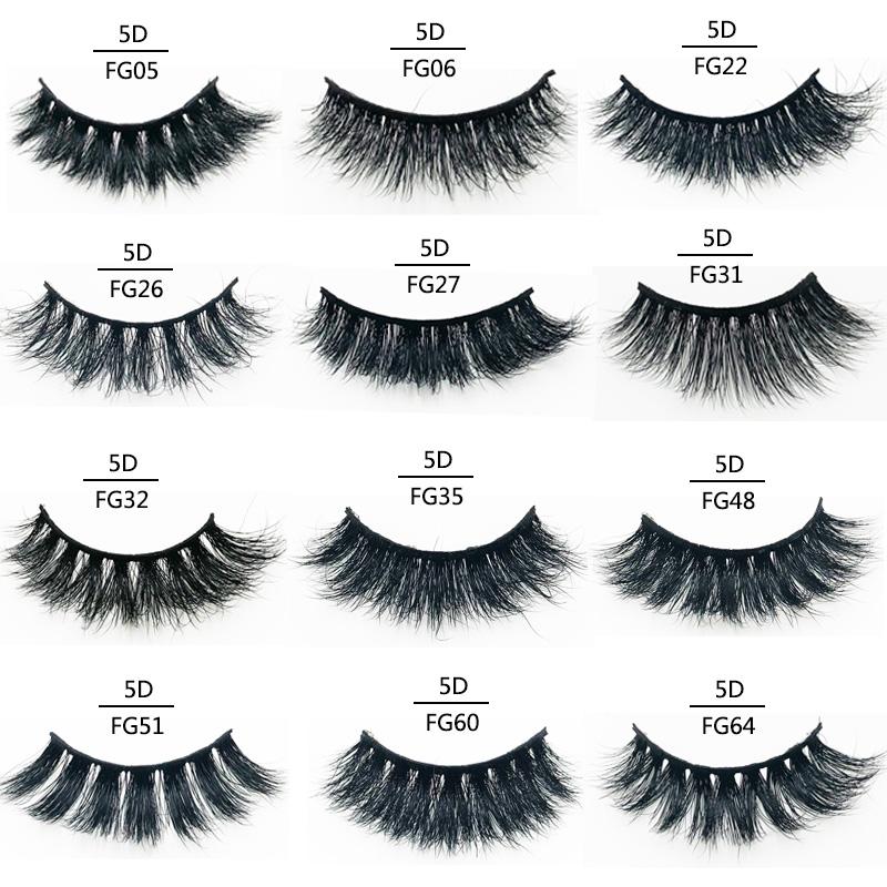 

FG Series 5D 100% Handmade Eyelashes Makeup Extension Real Mink Natural Thick Fake Eyelashes Best Quality Wholesale