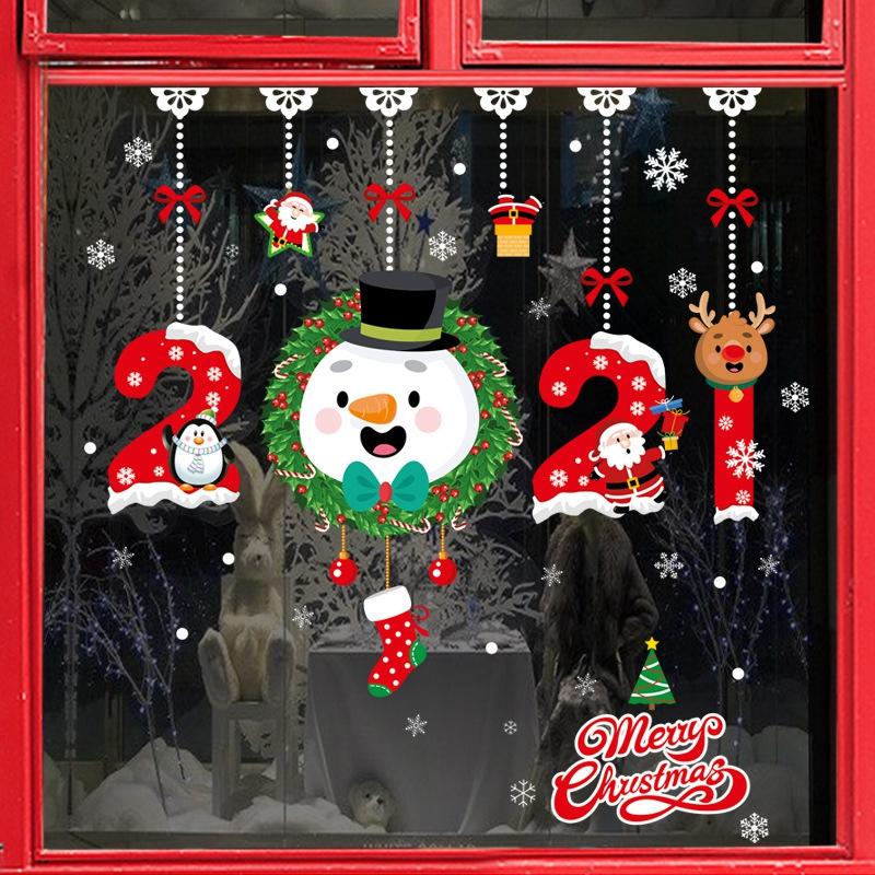 

Removable Wall Window Christmas Stickers Christmas Decoration For Home 2020 Merry Ornaments Xmas Happy New Year 2021