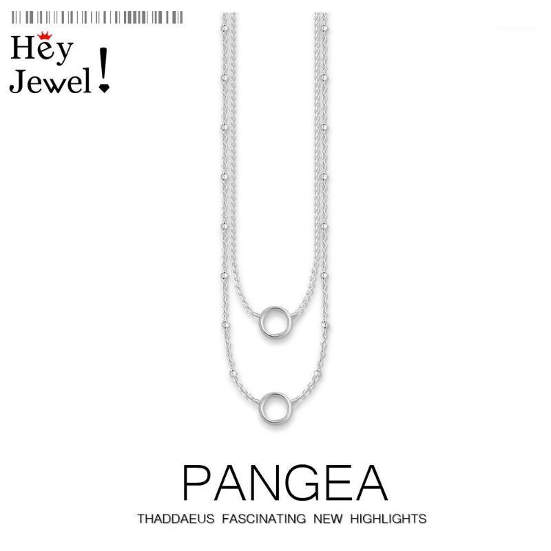 

Charm Necklace Double Carriers,2020 Spring Fashion Jewelry Europe 925 Sterling Silver Bijoux Trendy Gift For Women Girls1