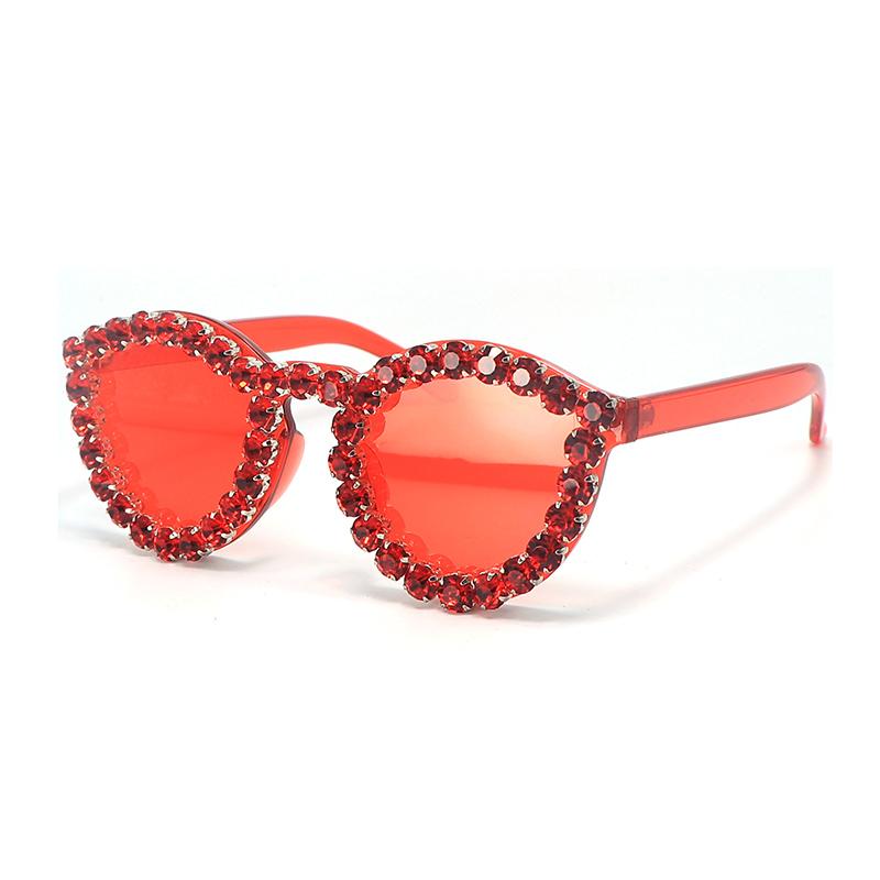 

Fashion Baroque Red Rhinestone Sunglasses for Women Female Brand Crystal Gems Eyeglasses Diamond Decoration UV400 Sun Glasses